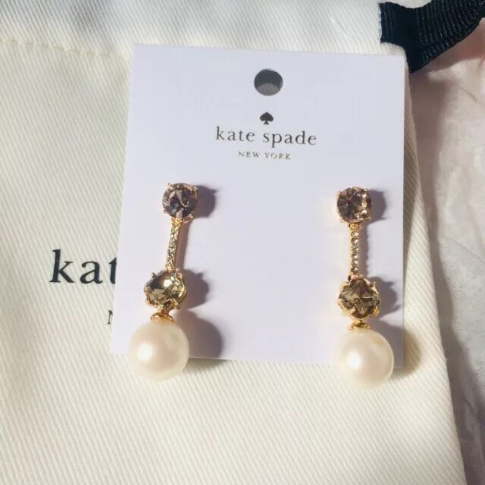 New Kate Spade linear drop earrings retail $78 - Picture 2 of 4